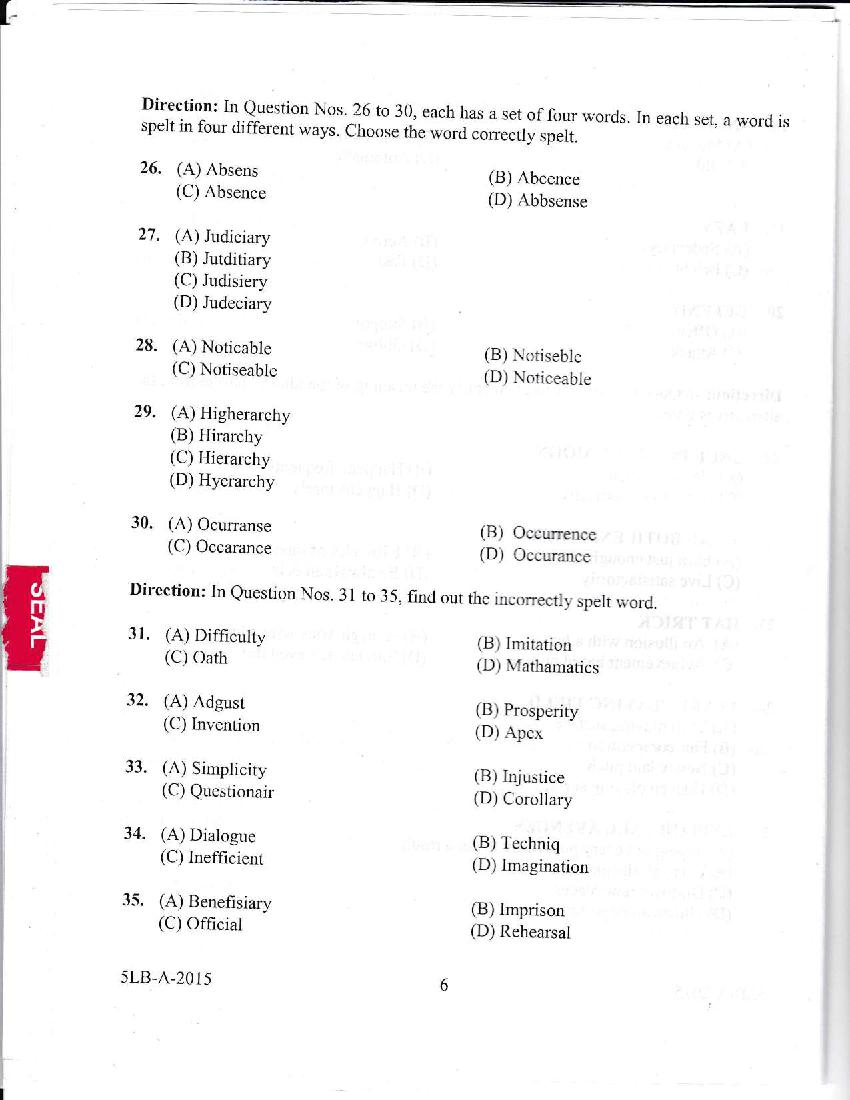 Kerala LLB 5 Year 2015 Question Paper PDF