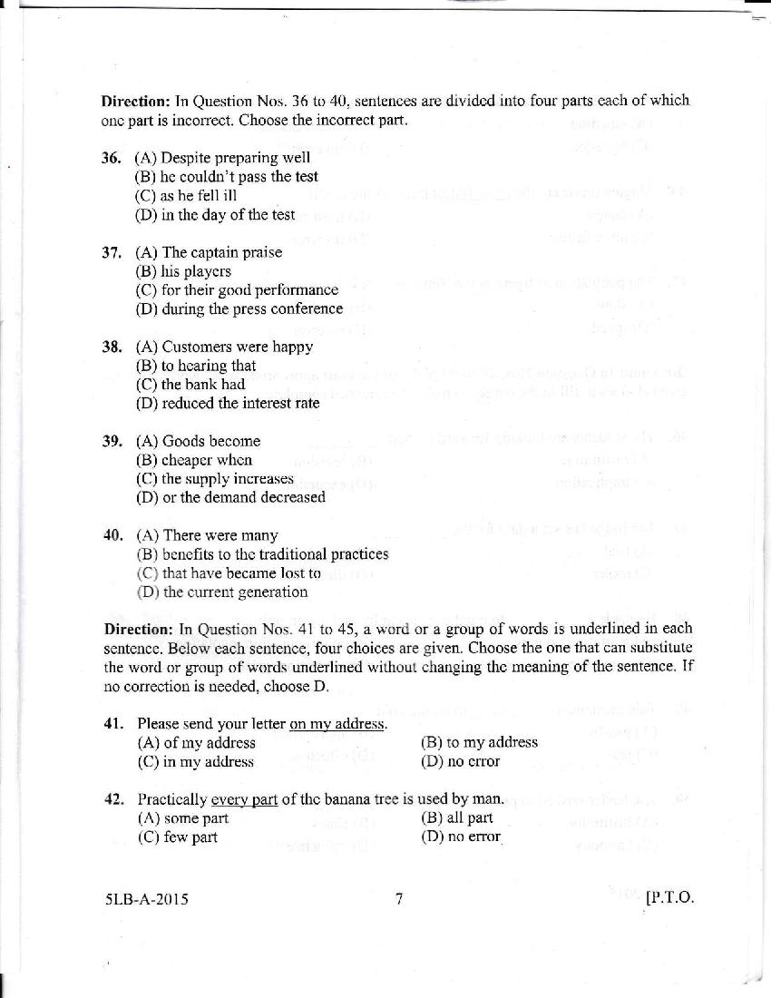 Kerala LLB 5 Year 2015 Question Paper PDF
