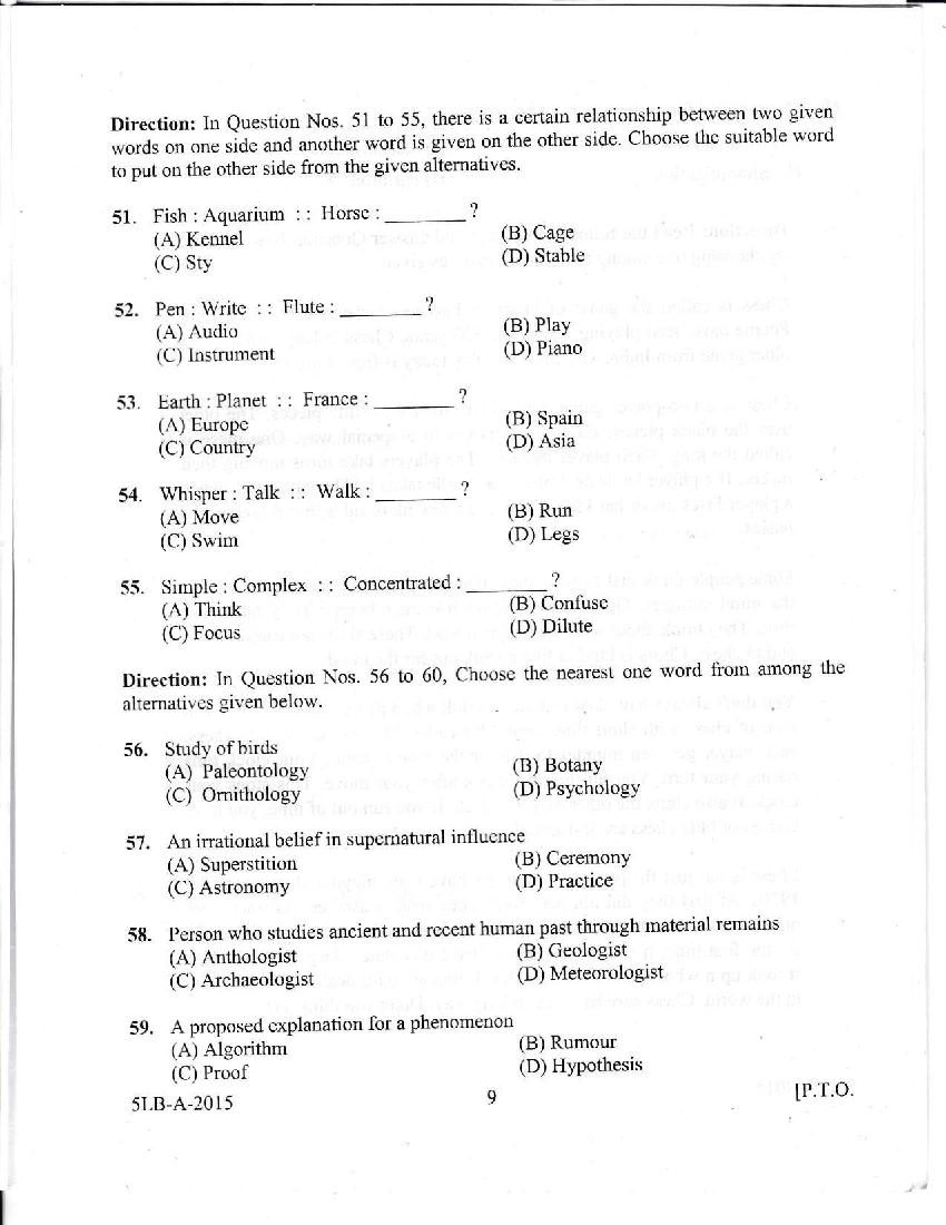 Kerala LLB 5 Year 2015 Question Paper PDF