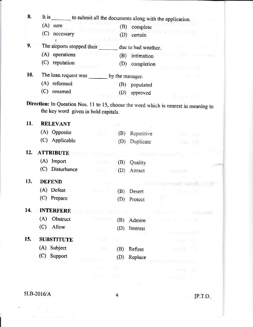 Kerala LLB 5 Year 2016 Question Paper PDF