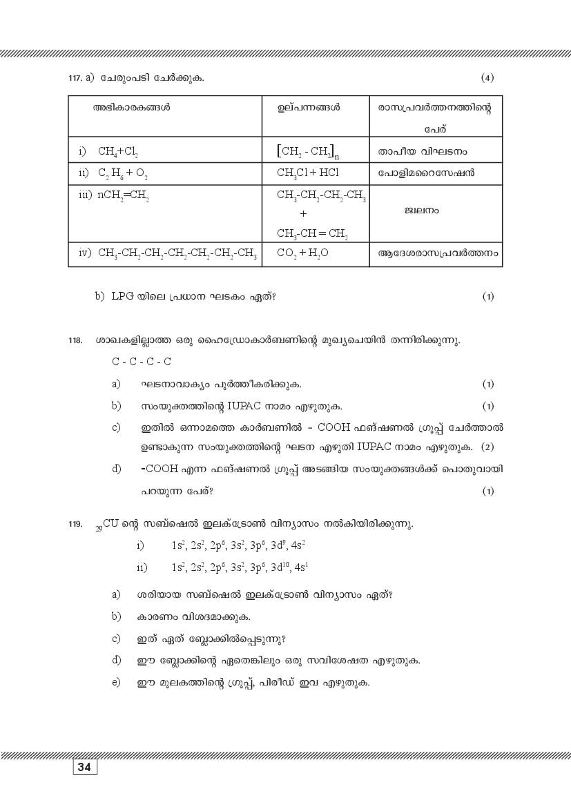 Kerala SSLC Chemistry (Malayalam Medium) Question Pool (PDF)