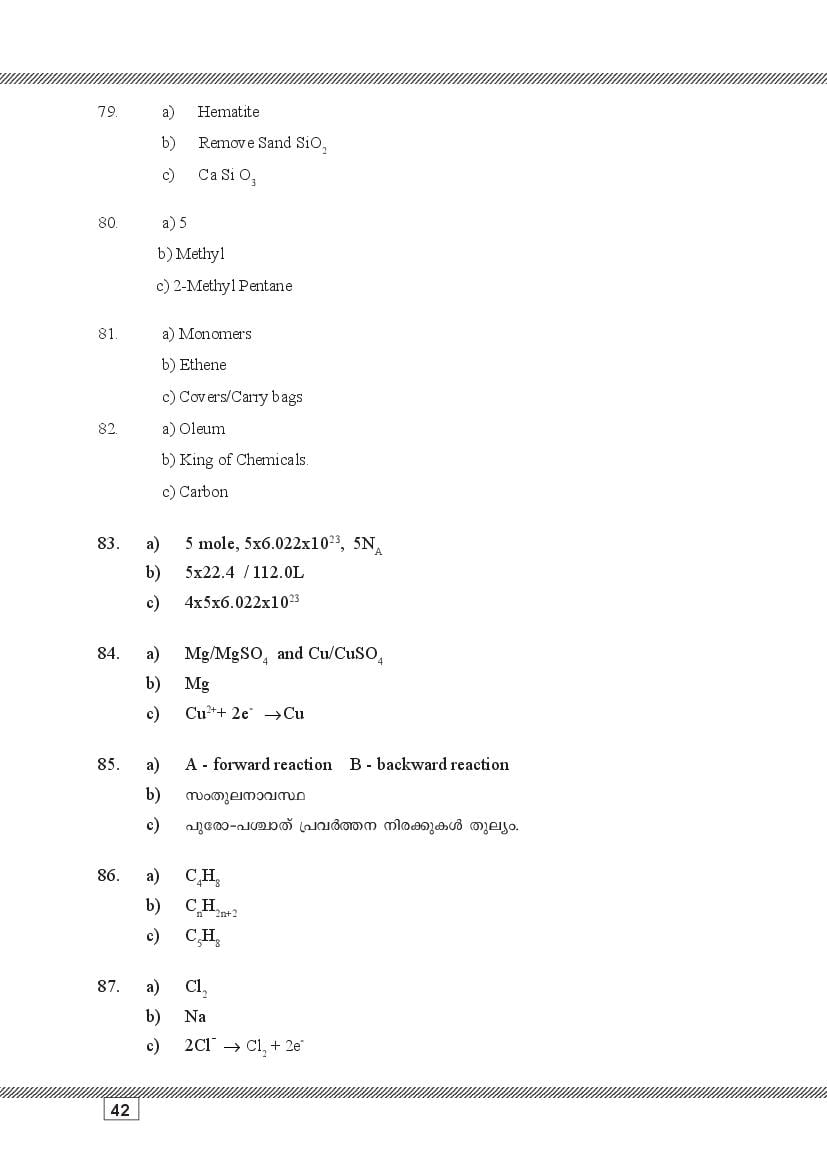 Kerala SSLC Chemistry (Malayalam Medium) Question Pool (PDF)