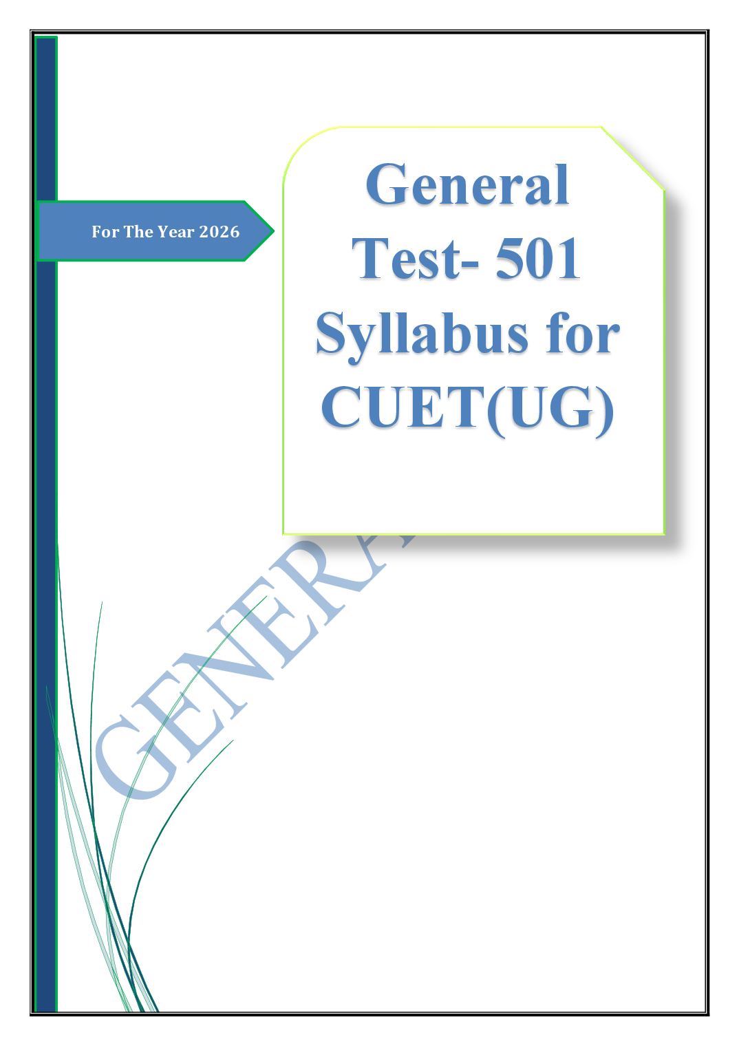 CUET 2026 Syllabus General Aptitude Test (Code 501) - Page 1 of 2