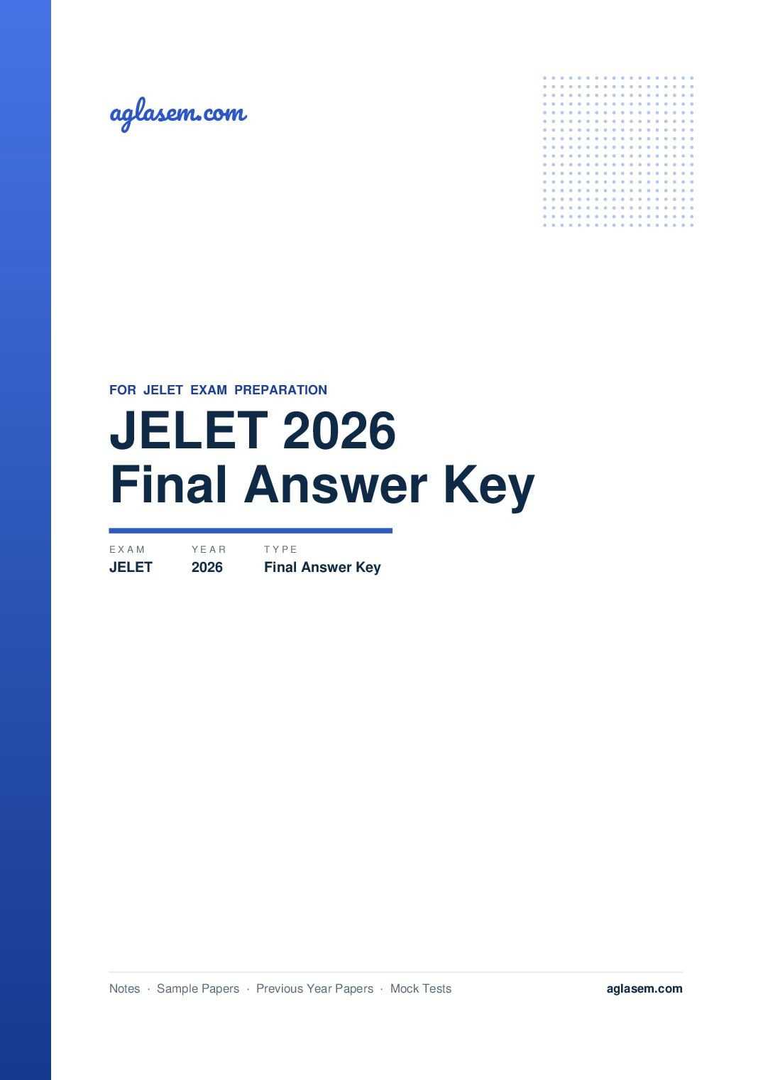 JELET 2026 Answer Key (Final) - Page 1 of 7