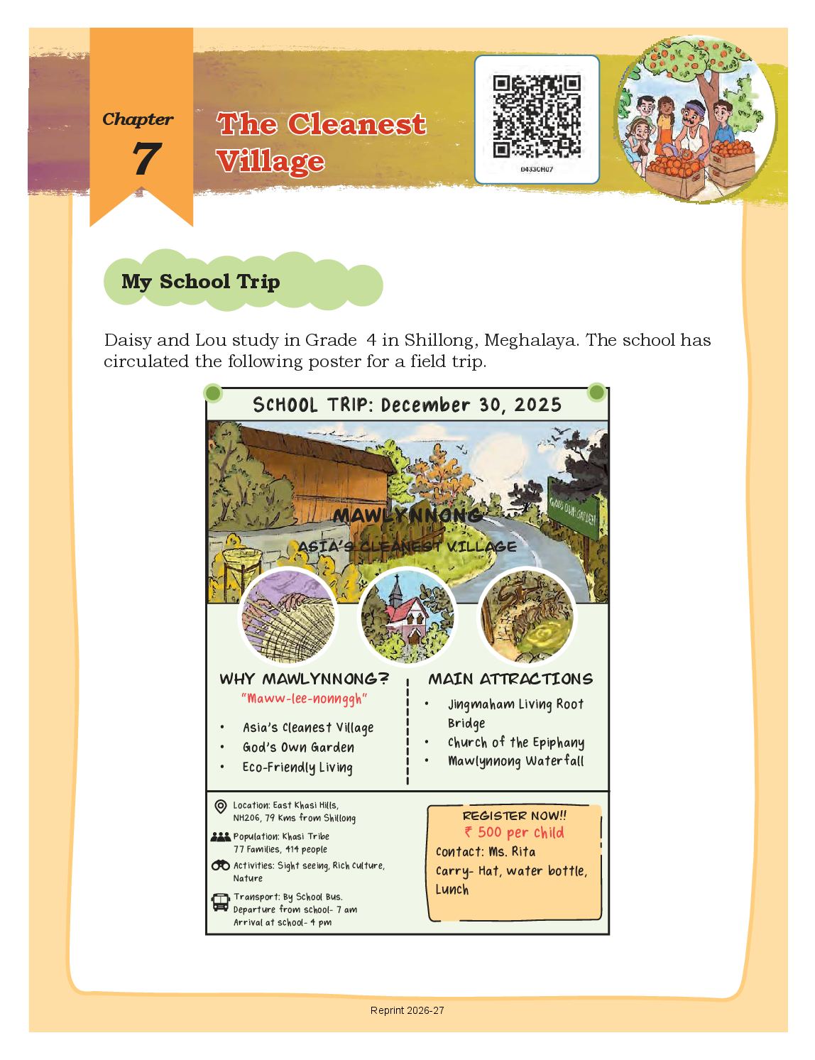 NCERT Book Class 4 Mathematics (Math Mela) Chapter 7 The Cleanest Village - Page 1 of 20
