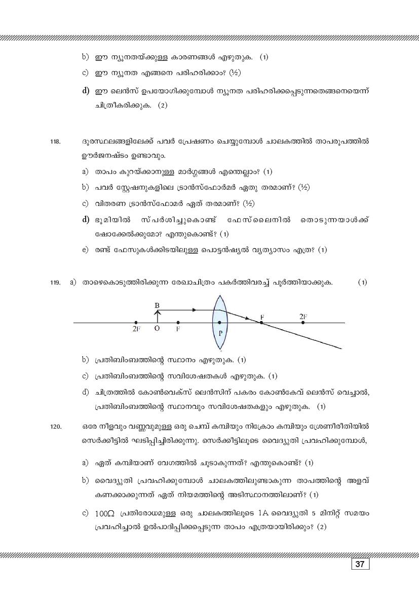 Kerala SSLC Physics (Malayalam Medium) Question Pool (PDF)