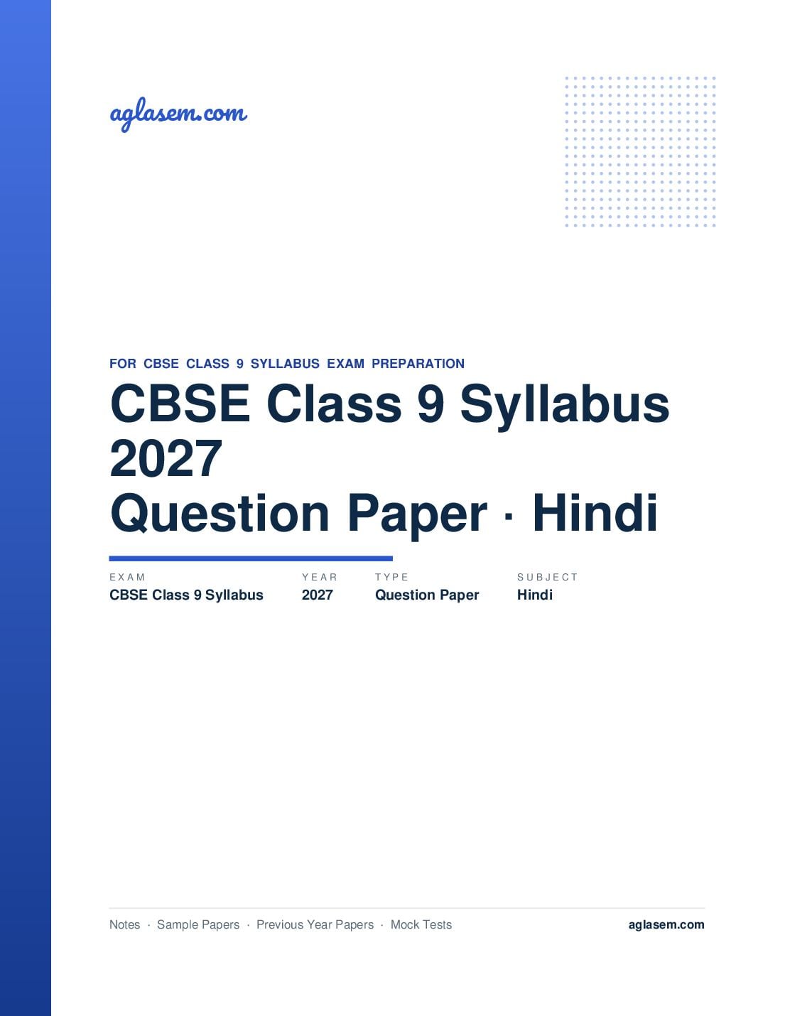 CBSE Class 9 Syllabus 2027 Hindi - Page 1 of 11