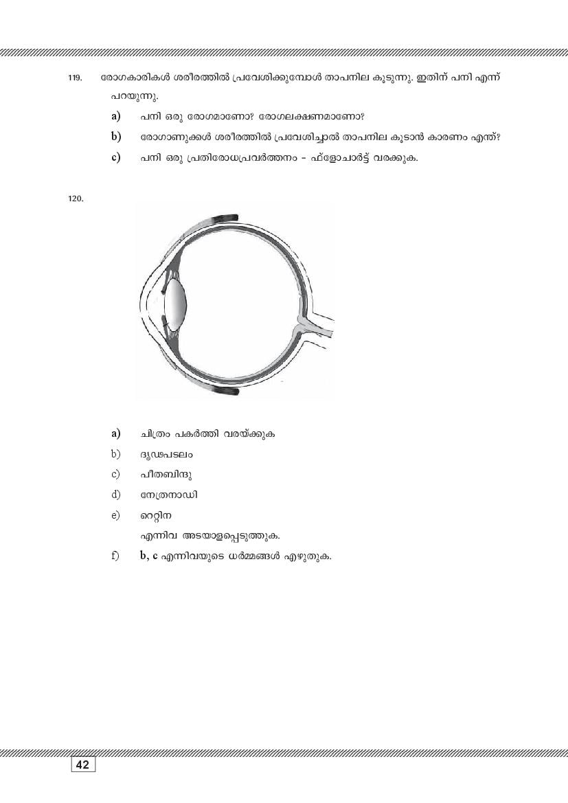Kerala SSLC Biology (Malayalam Medium) Question Pool (PDF)