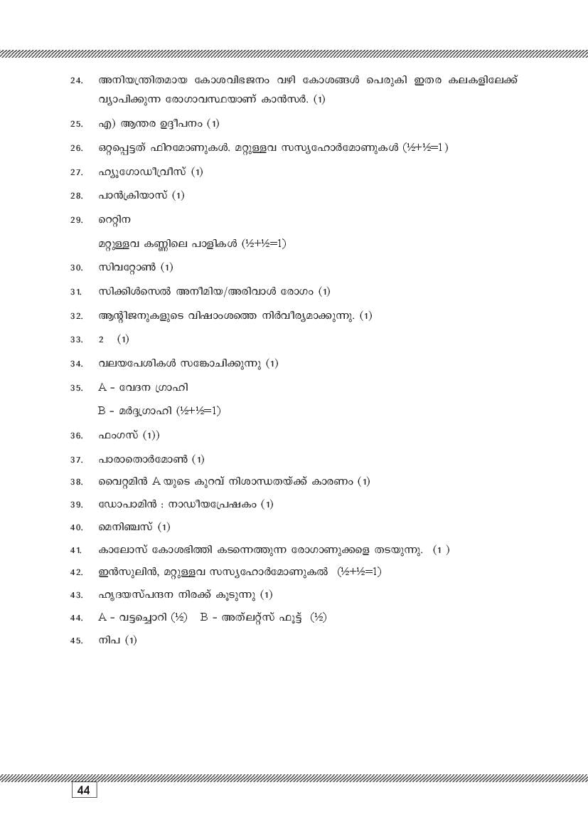 Kerala SSLC Biology (Malayalam Medium) Question Pool (PDF)