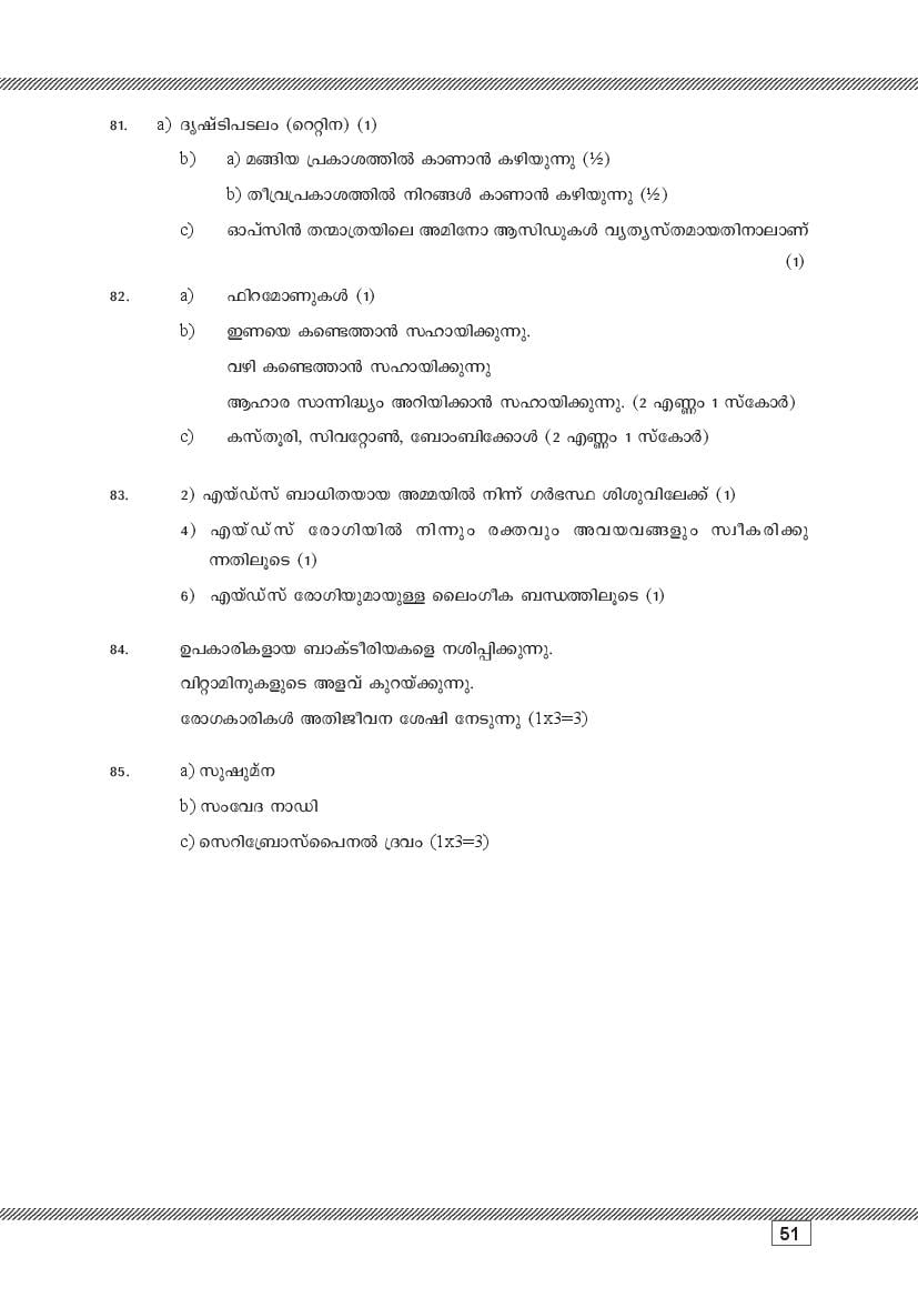 Kerala SSLC Biology (Malayalam Medium) Question Pool (PDF)