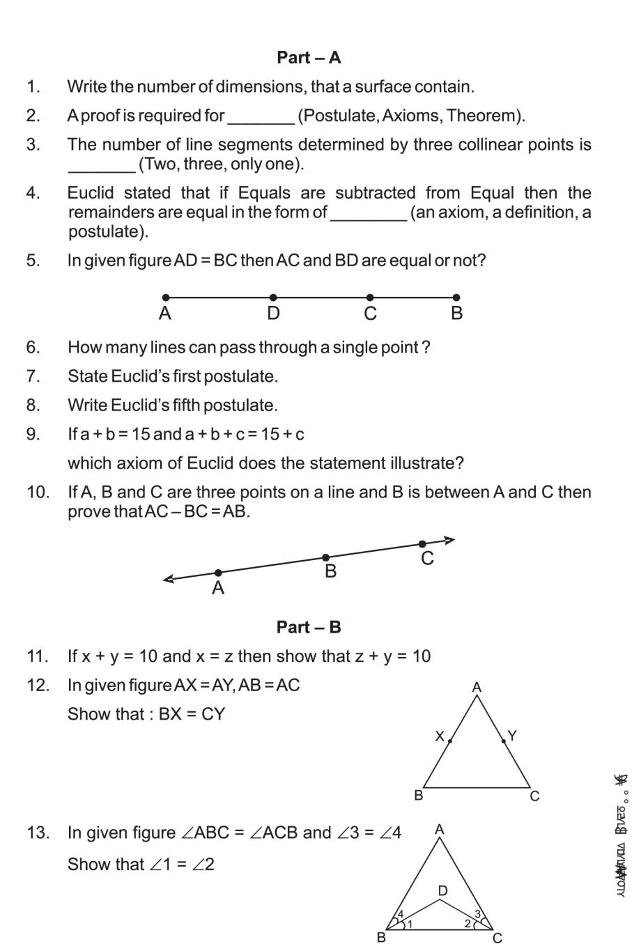 euclid geometry class 9 assignment