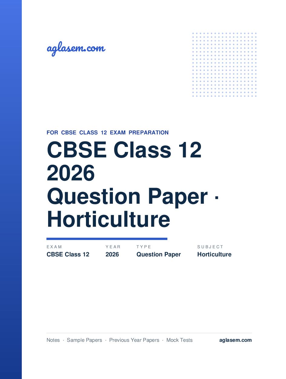 CBSE Class 12 Question Paper 2026 Horticulture - Page 1 of 16