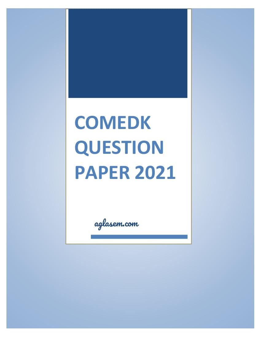 COMEDK 2021 Question Paper - Page 1