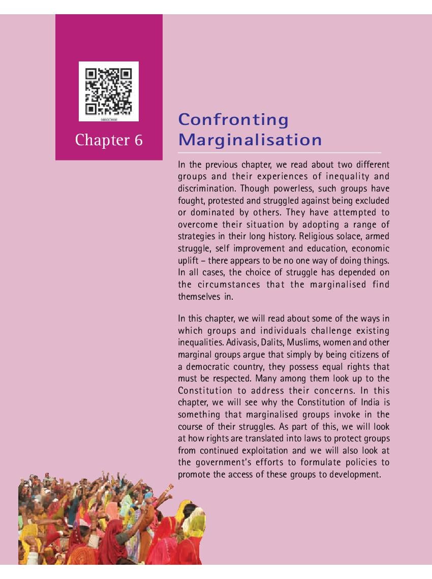 NCERT Book Class 8 Social Science (Civics) Chapter 6 Confronting Marginalisation - Page 1