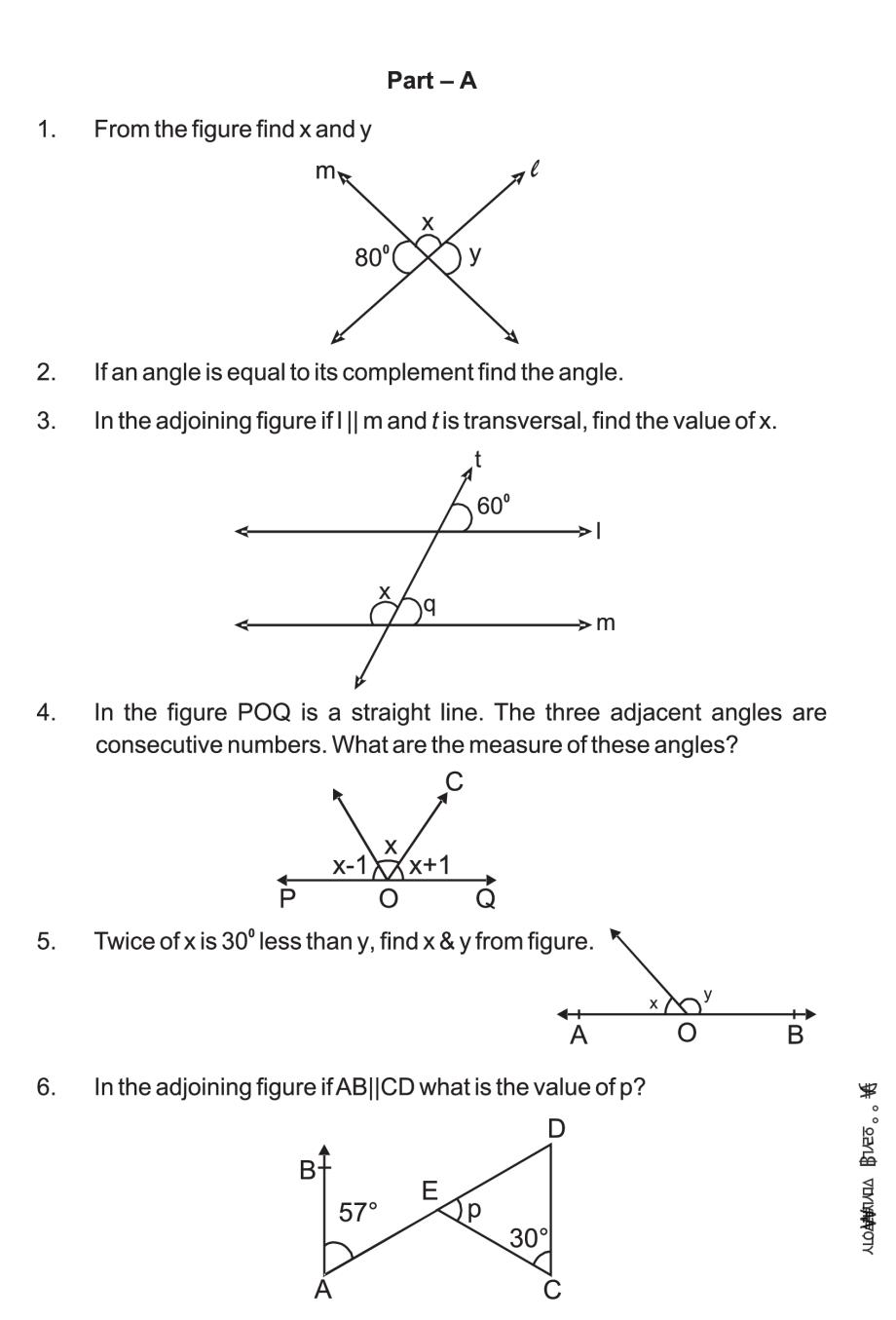 assignment on lines and angles class 9