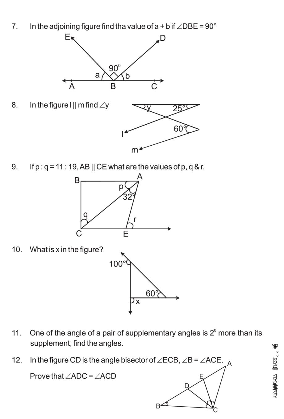 Class 22 Math Lines and Angles Notes, Important Questions Intended For Lines And Angles Worksheet