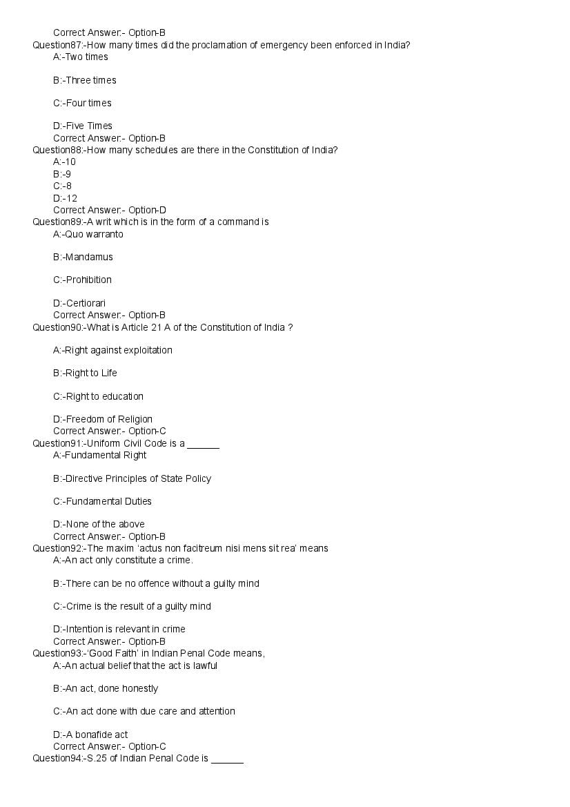 Kerala LLB 5 Year 2020 Question Paper PDF with Answers