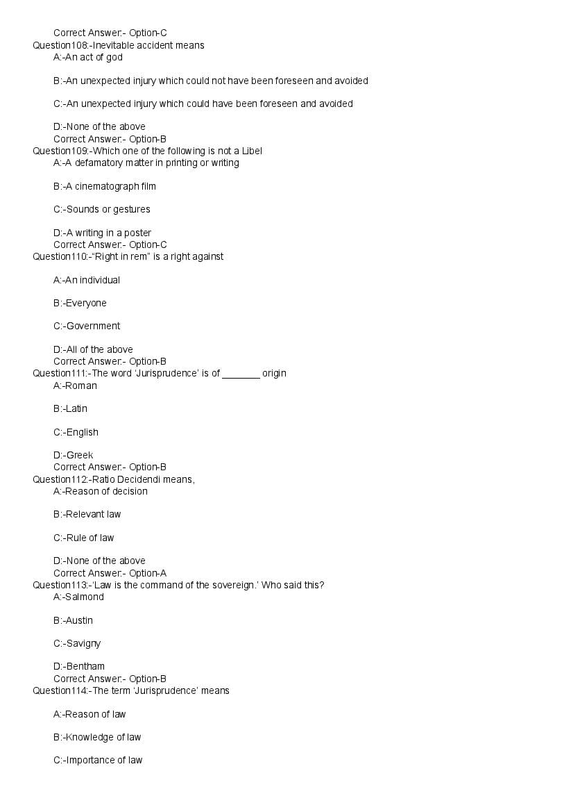 Kerala LLB 5 Year 2020 Question Paper PDF with Answers