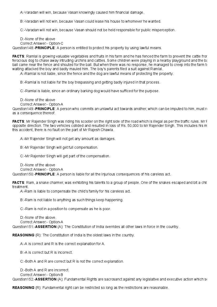 Kerala LLB 5 Year 2020 Question Paper PDF with Answers