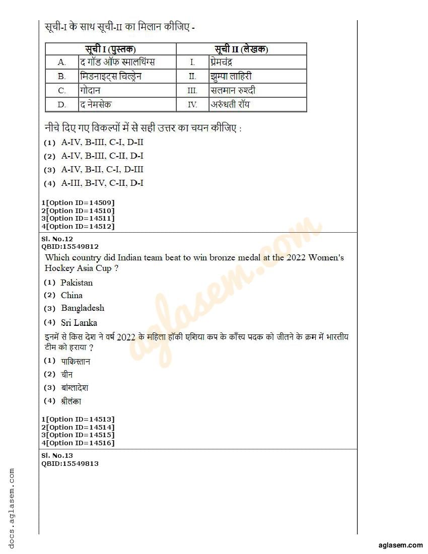 CUET PG Horticulture Question Paper 2022 (PDF) - Download Here ...