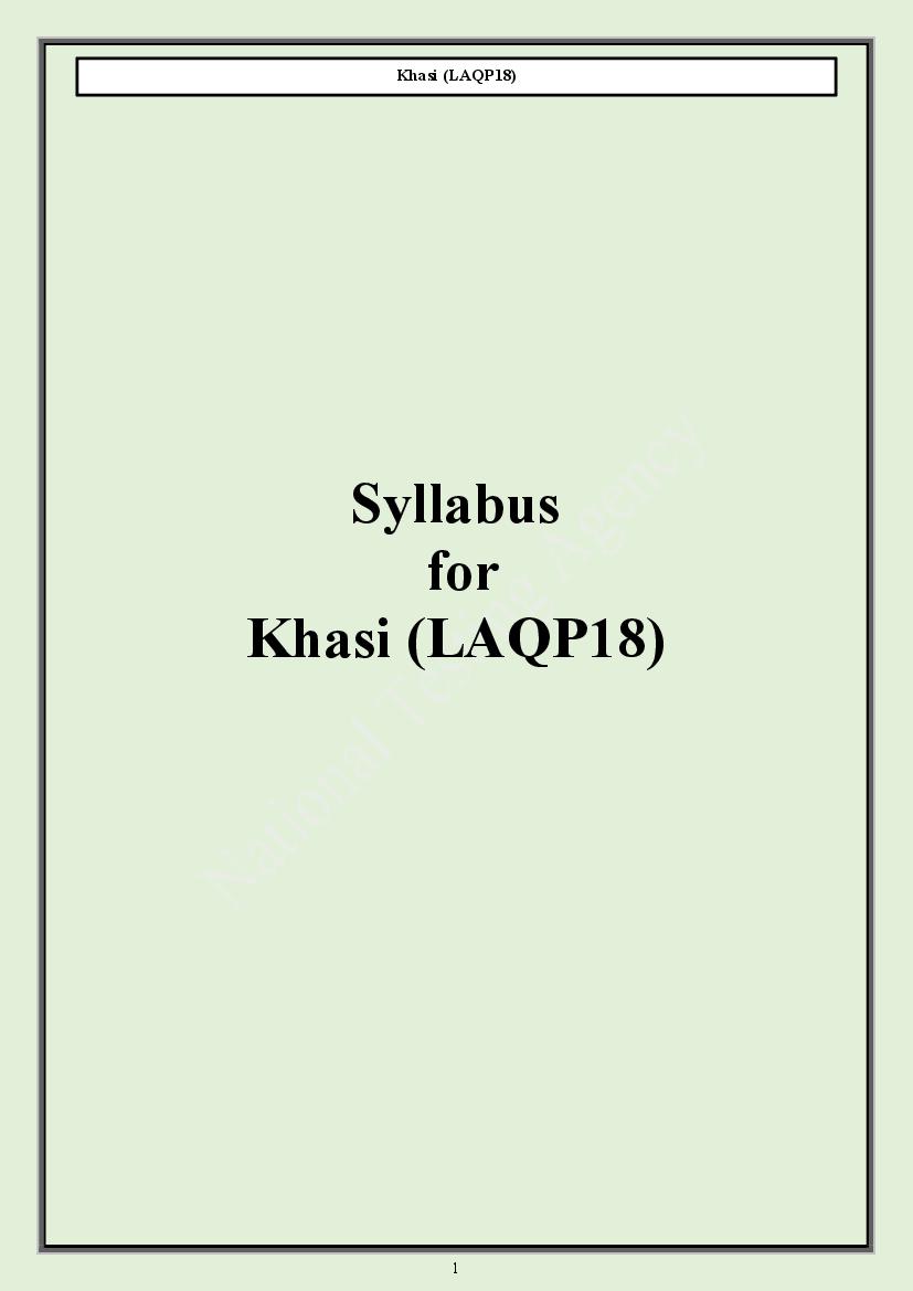 CUET PG 2024 Syllabus Khasi - Page 1