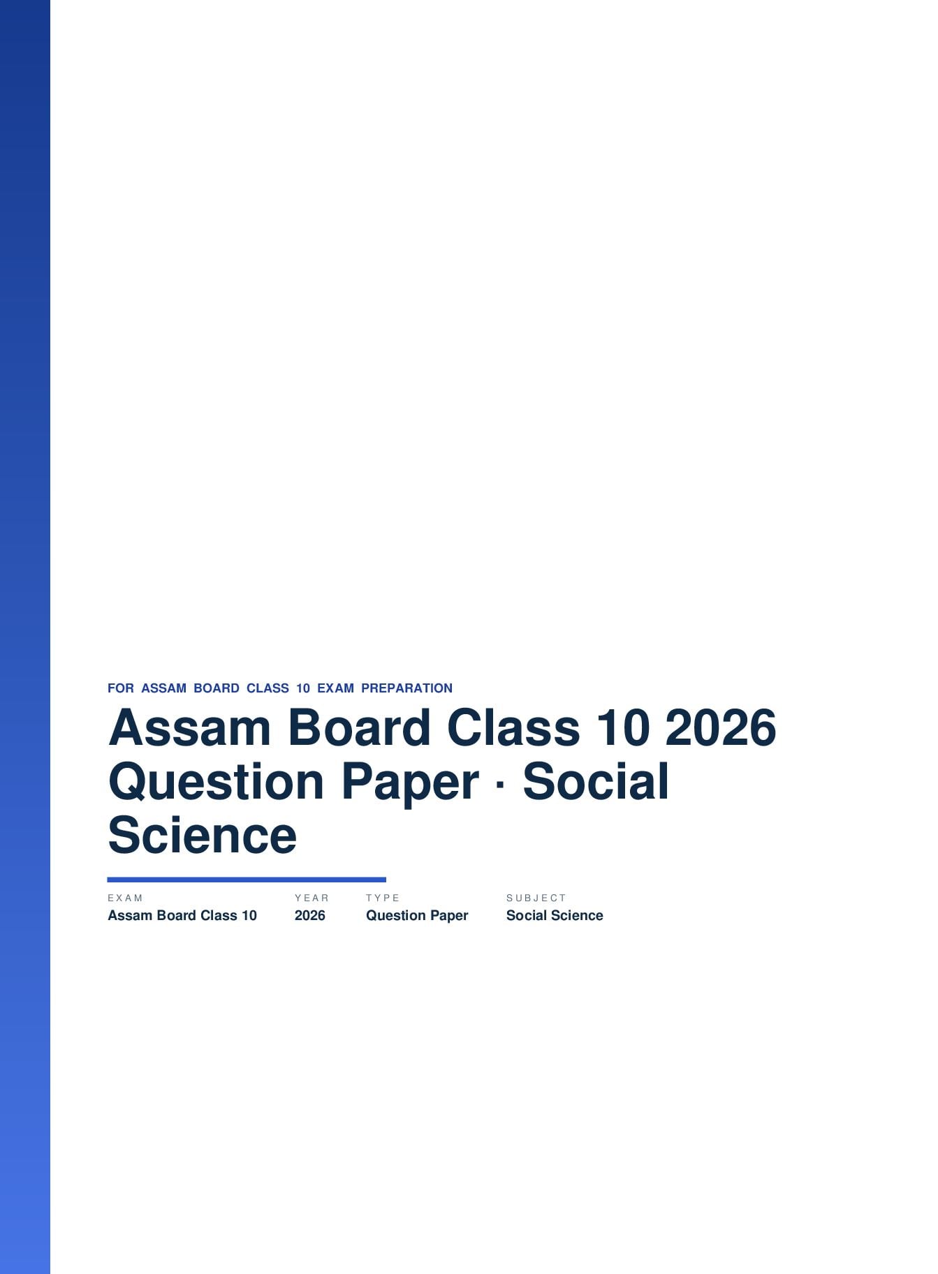 Assam Board Class 10 Question Paper 2026 Social Science - Page 1 of 64