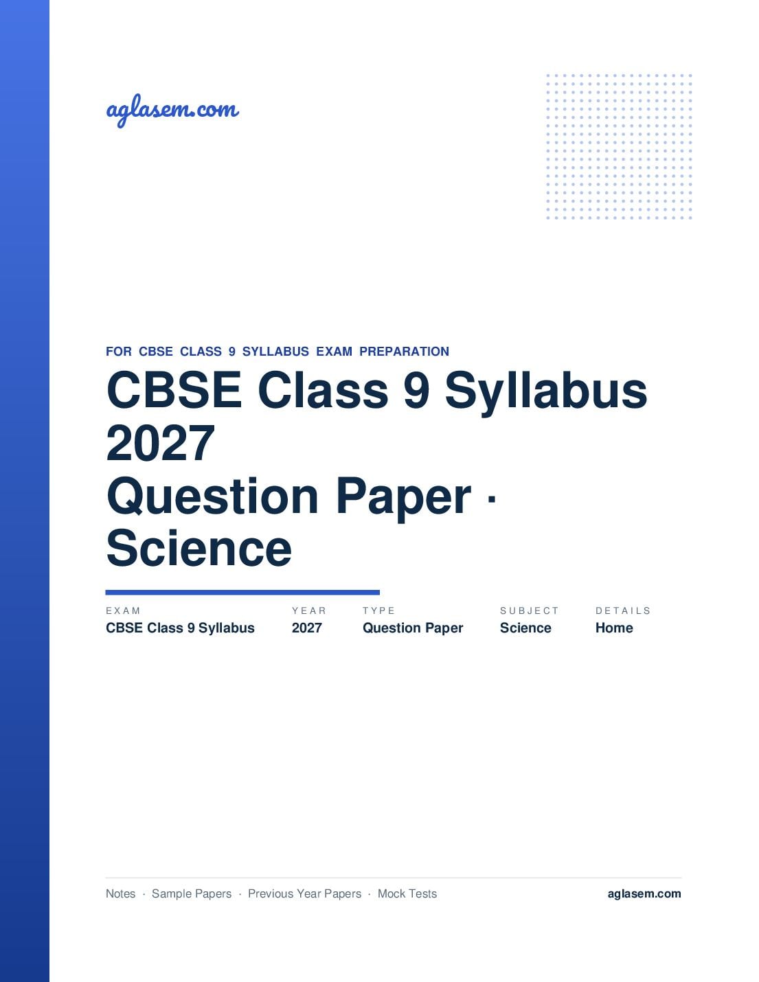 CBSE Class 9 Syllabus 2027 Home Science - Page 1 of 9