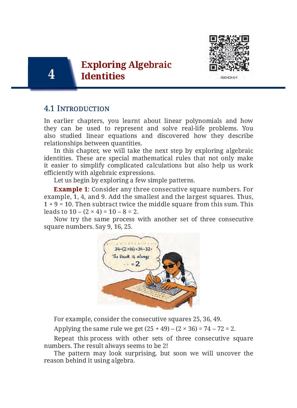 NCERT Book Class 9 Mathematics Chapter 4 Exploring Algebraic Identities - Page 1 of 24