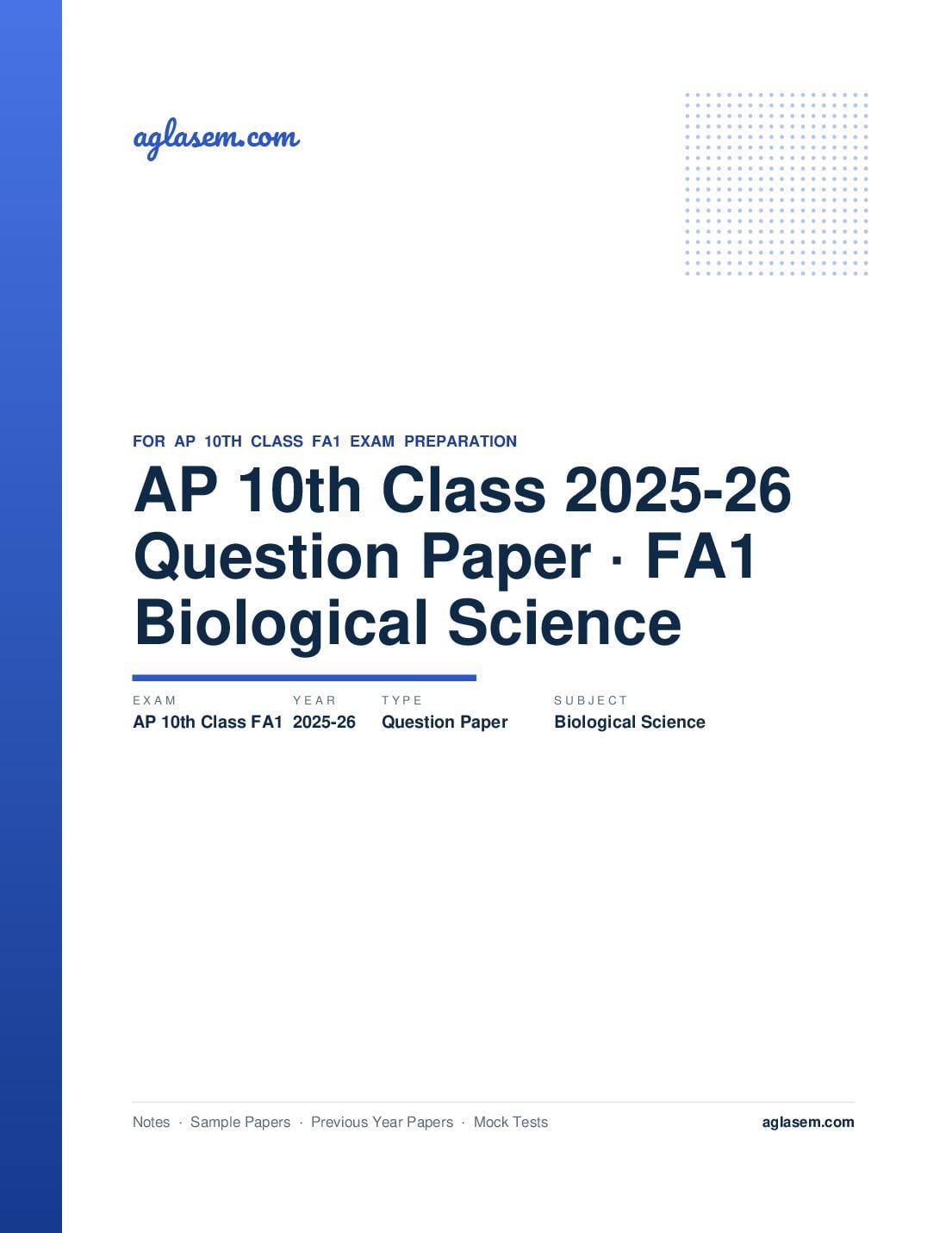 AP 10th Class Question Paper 2025-26 FA1 Biological Science - Page 1 of 6