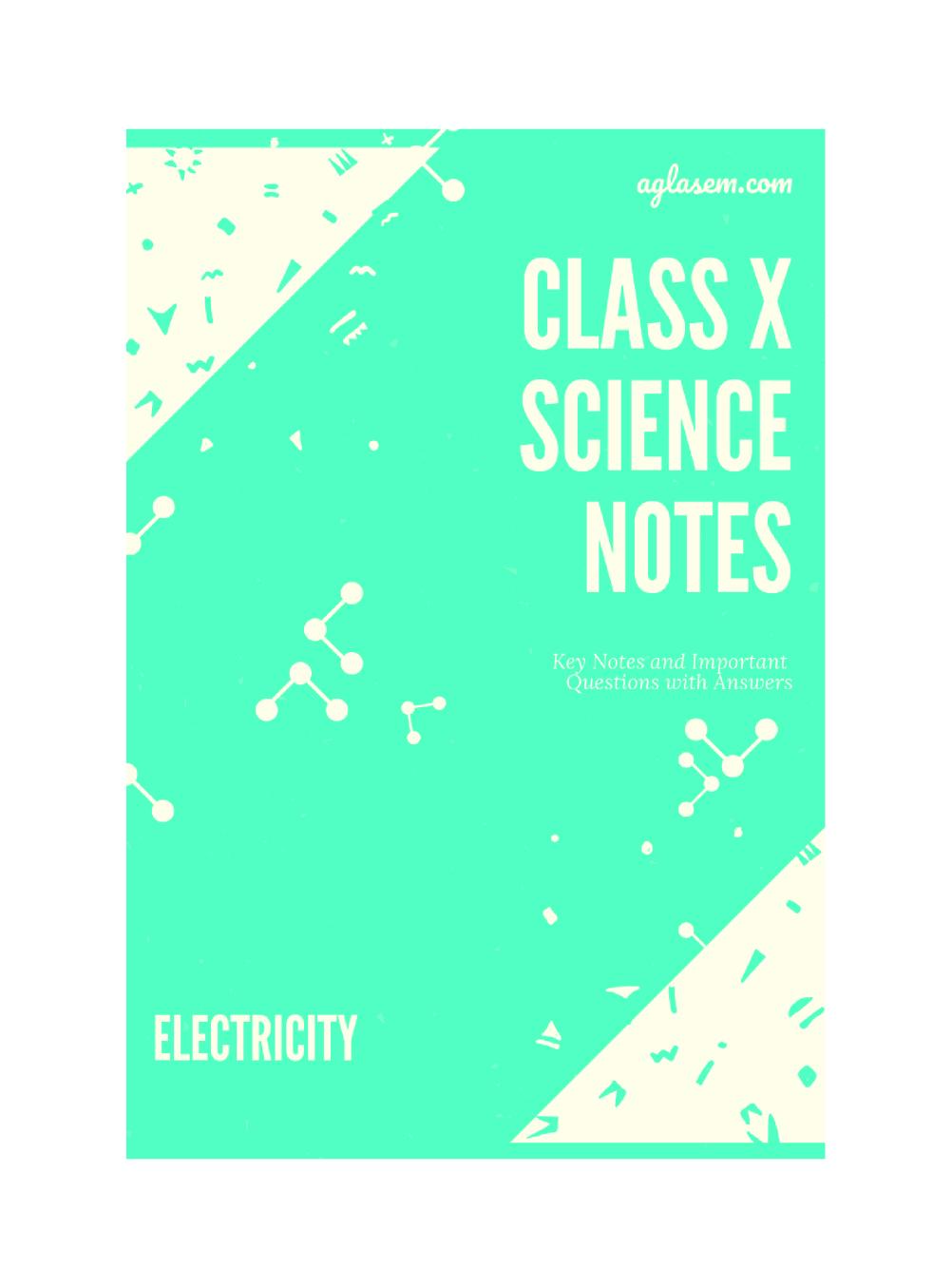 Class 10 Science Notes for Electricity - Page 1