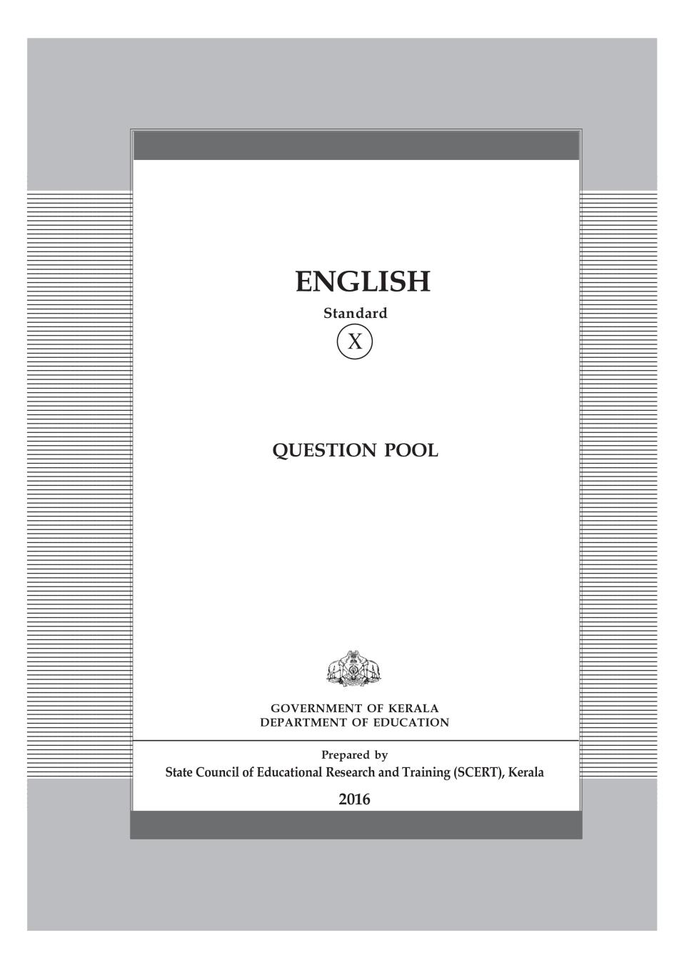 SSLC English Question Pool - Page 1