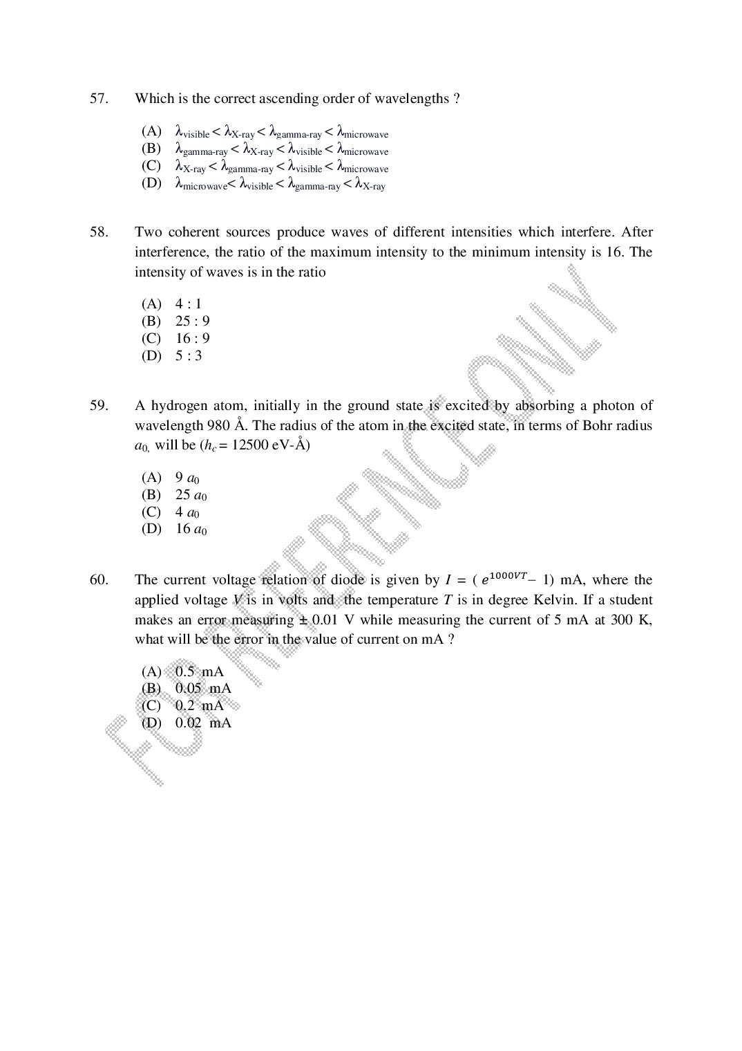 CUSAT CAT 2025 Question Papers PDF (B.Tech Shifts 1 to 4, 24 Papers)