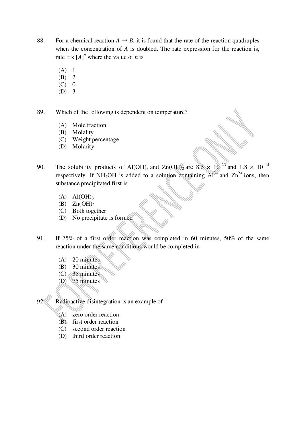 CUSAT CAT 2025 Question Papers PDF (B.Tech Shifts 1 to 4, 24 Papers)