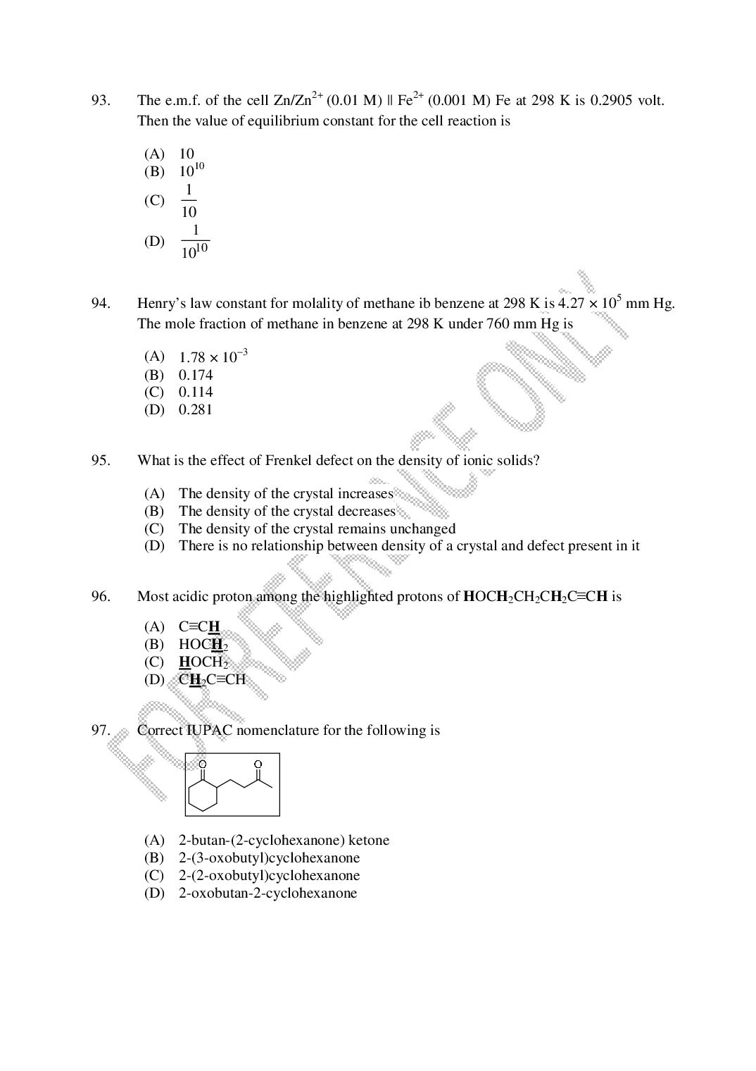 CUSAT CAT 2025 Question Papers PDF (B.Tech Shifts 1 to 4, 24 Papers)