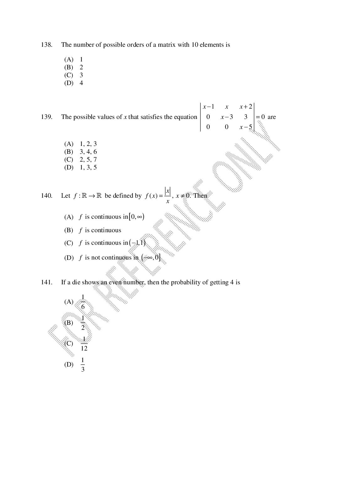 CUSAT CAT 2025 Question Papers PDF (B.Tech Shifts 1 to 4, 24 Papers)