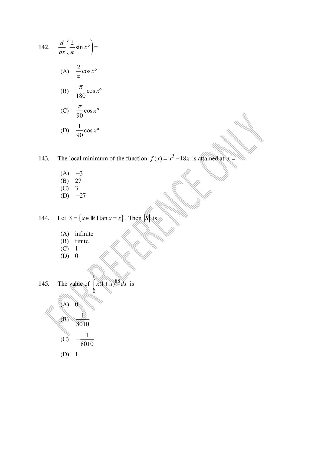CUSAT CAT 2025 Question Papers PDF (B.Tech Shifts 1 to 4, 24 Papers)