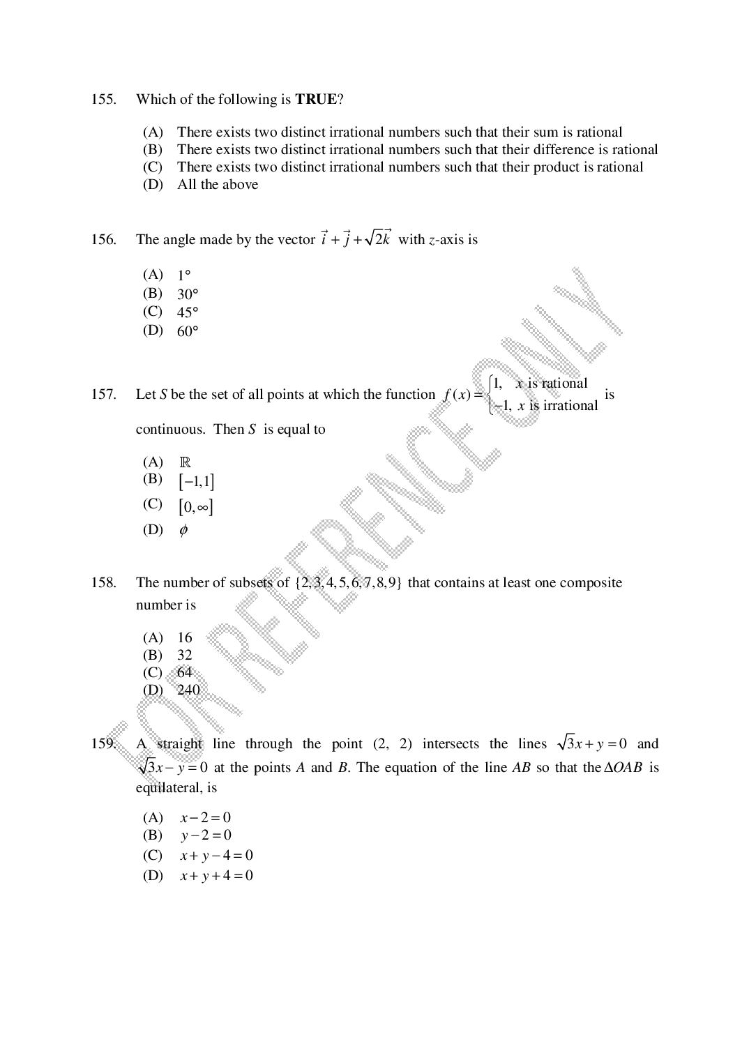 CUSAT CAT 2025 Question Papers PDF (B.Tech Shifts 1 to 4, 24 Papers)