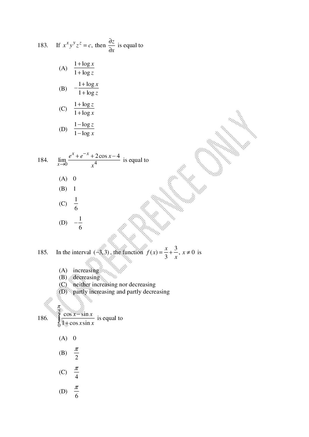 CUSAT CAT 2025 Question Papers PDF (B.Tech Shifts 1 to 4, 24 Papers)
