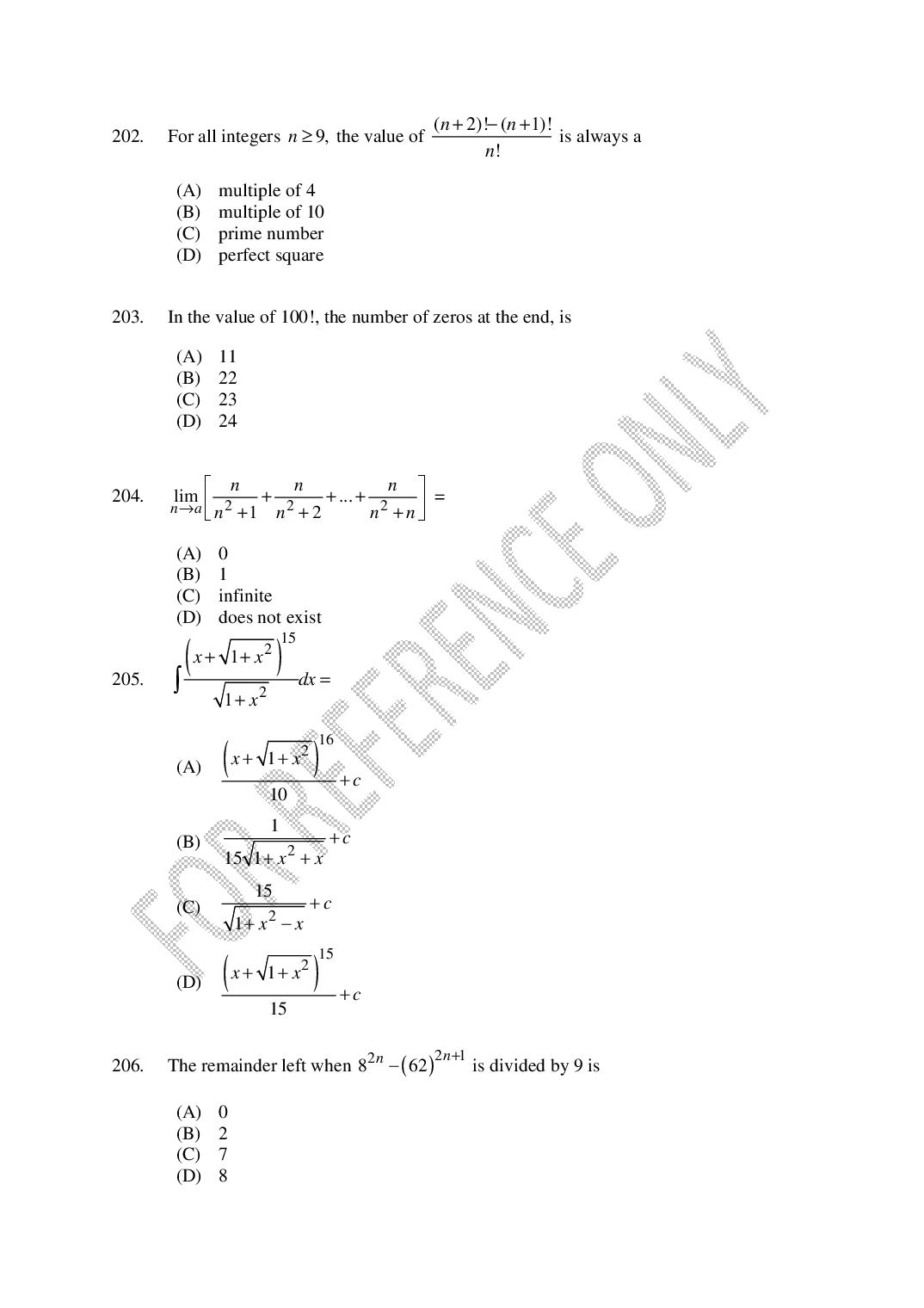 CUSAT CAT 2025 Question Papers PDF (B.Tech Shifts 1 to 4, 24 Papers)
