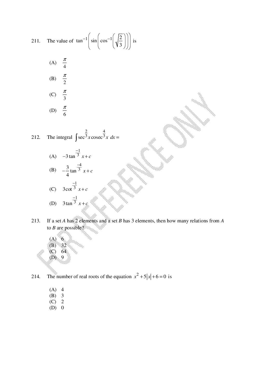 CUSAT CAT 2025 Question Papers PDF (B.Tech Shifts 1 to 4, 24 Papers)