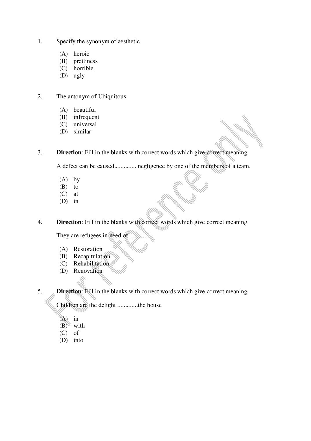 CUSAT CAT 2025 Question Paper B.Tech Lateral Entry - Page 1 of 52