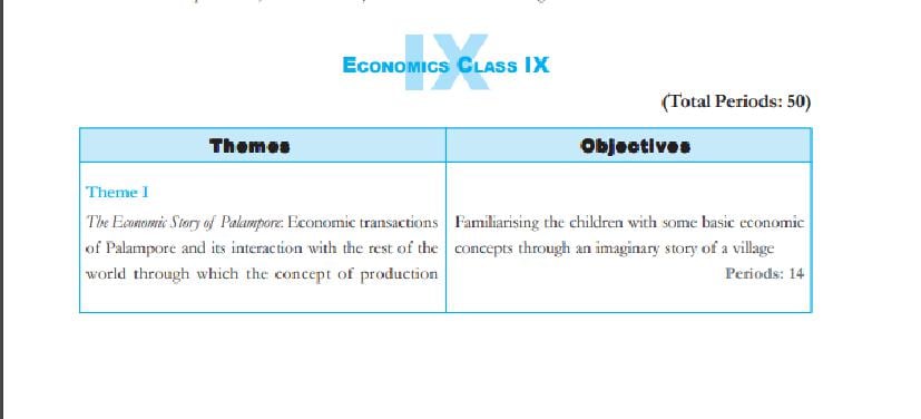 NCERT Class 9 Syllabus for Economics - Page 1