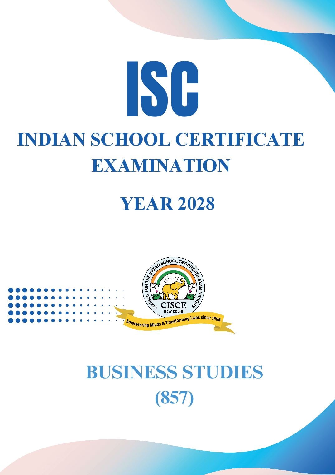 ISC Class 11 Syllabus 2028 Business Studies - Page 1 of 8