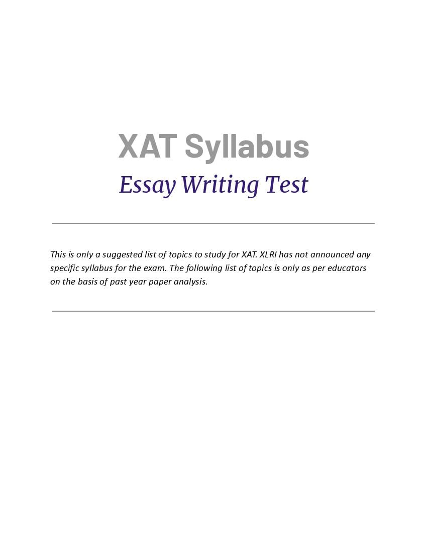 xat essay writing format