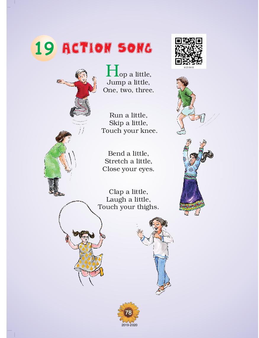 NCERT Book Class 1 English (Raindrops) Chapter 19 Action Song - Page 1