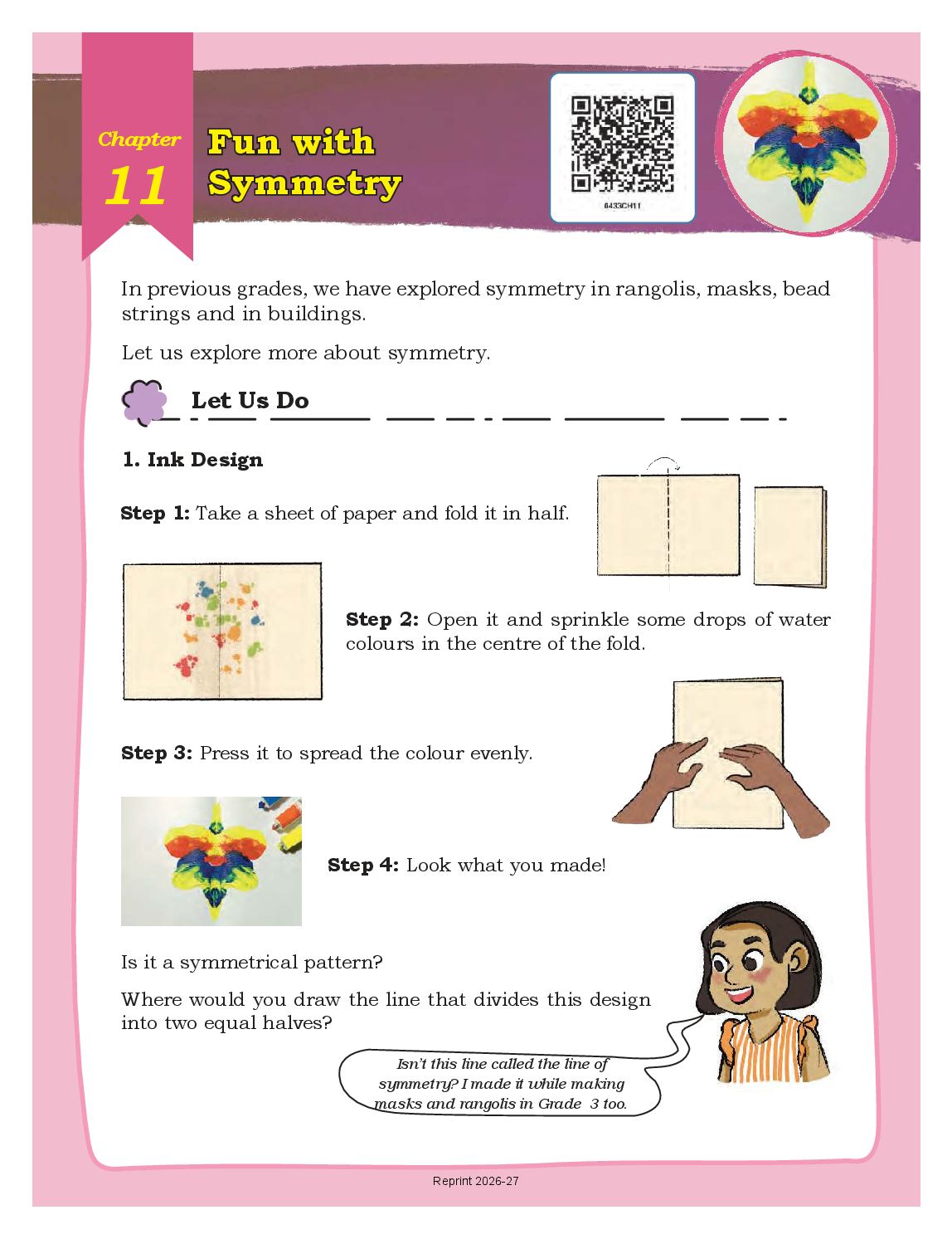 NCERT Book Class 4 Mathematics (Math Mela) Chapter 11 Fun with Symmetry - Page 1 of 11