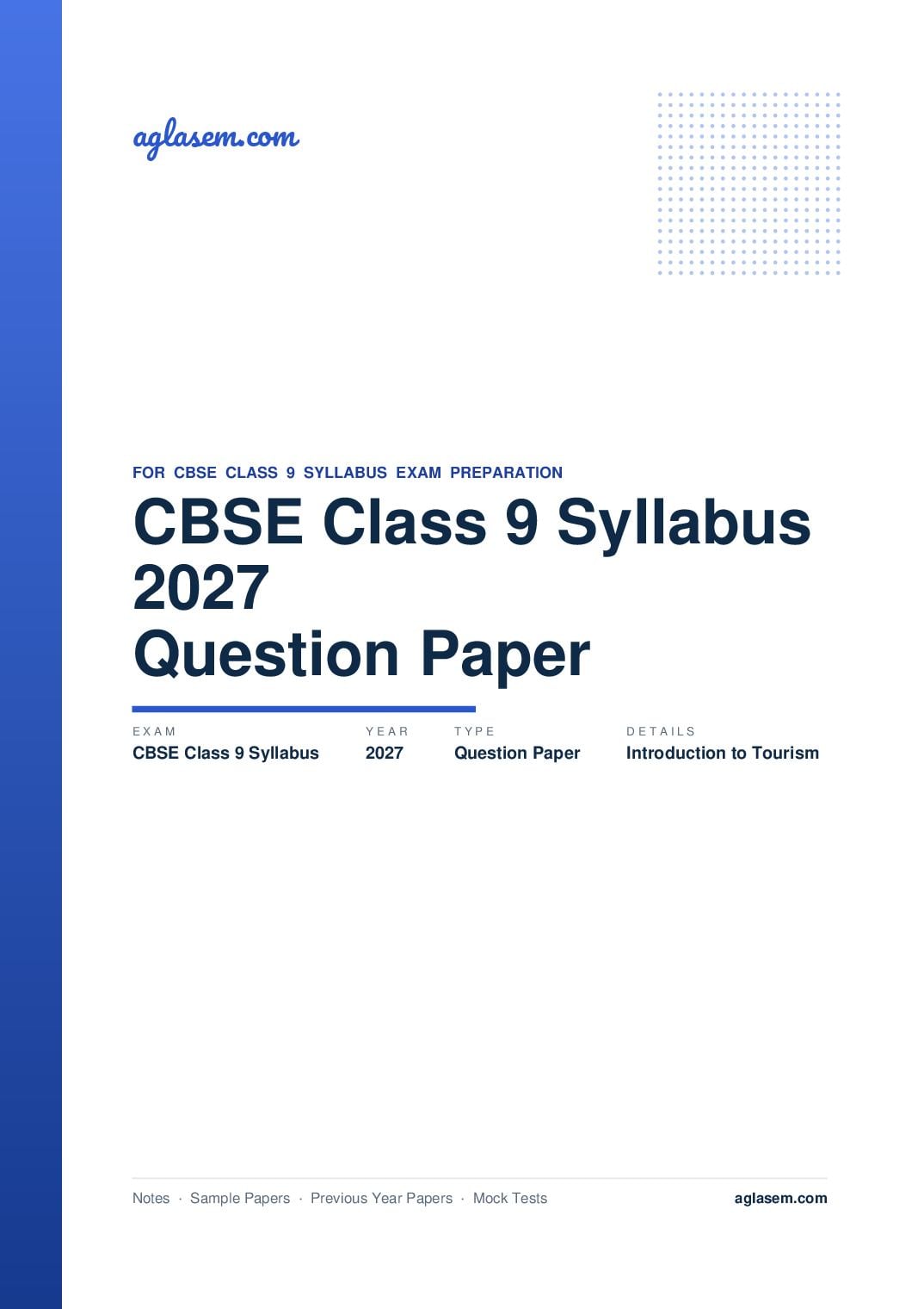 CBSE Class 9 Syllabus 2027 Introduction to Tourism - Page 1 of 10