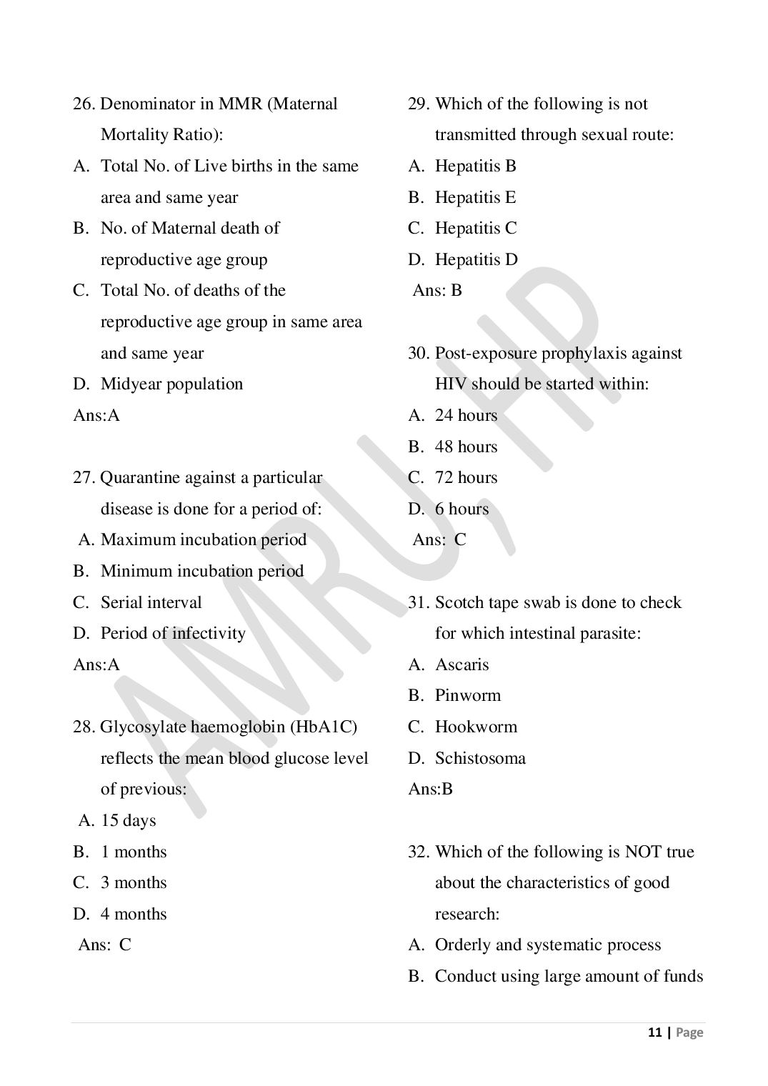 HP M.Sc Nursing 2026 Question Paper PDF