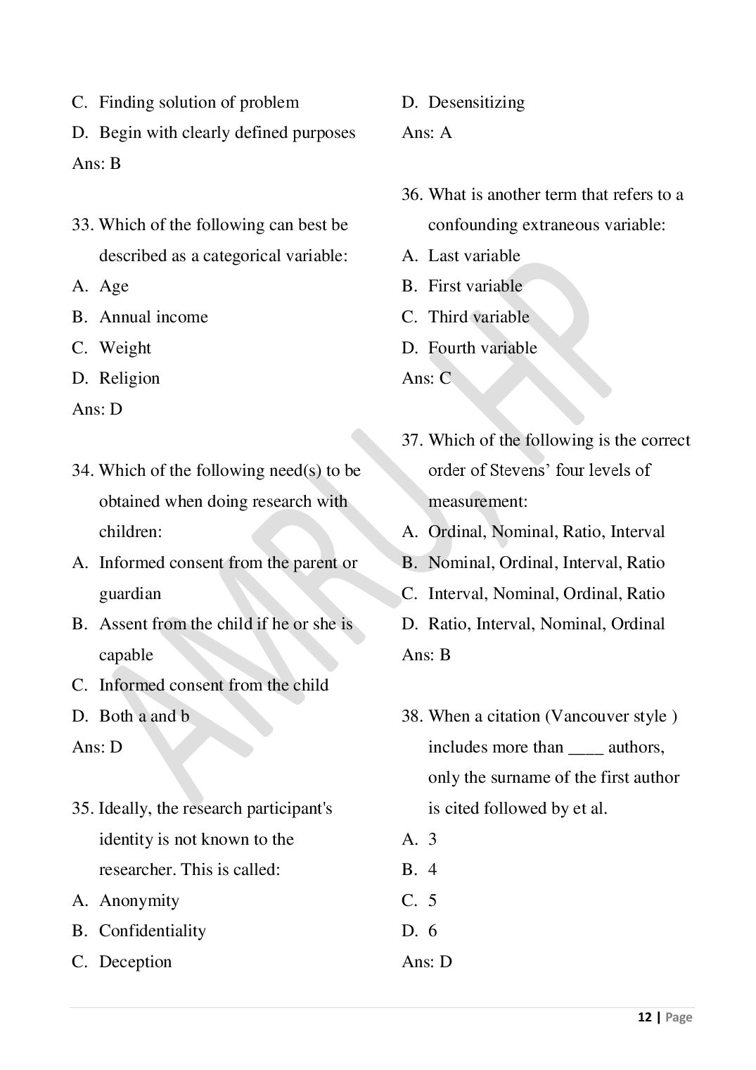 HP M.Sc Nursing 2026 Question Paper PDF