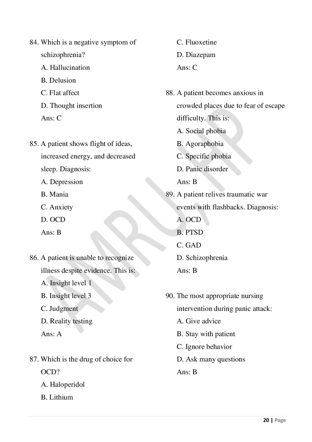 HP M.Sc Nursing 2026 Question Paper PDF
